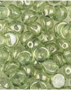 Бусины с двумя отверстиями Cabochon bead 6 мм Crystal Mint Luster 10 шт Czech beads