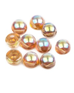 Бусины Cabochon bead 6 мм Crystal Brown Rainbow 30 шт Czech beads