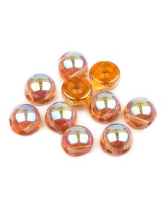 Бусины Cabochon bead 6 мм Crystal Orange Rainbow 10 шт Czech beads