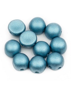Бусины Cabochon bead 6 мм Alabaster Metallic Blue Turquoise 10 шт Czech beads