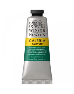 Акриловая краска Galeria перманентный насыщенно зеленый 60 мл Winsor & newton