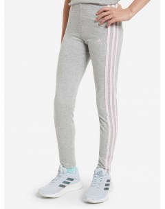Легинсы для девочек Essentials 3 Stripes Серый Adidas
