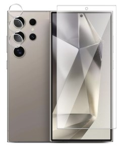 Защитное стекло для Samsung Galaxy S24 Ultra на экран и камеру гибридное прозрачное Miuko