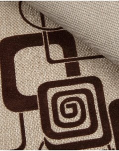 Ткань Рогожка Рогожка Флок мебельная коричневая геометрия 100 x 140 см Крокус
