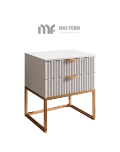 Тумба на ножках фасад рифленый белый золото 50х40х50 Max form