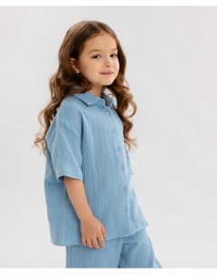 Рубашка с коротким рукавом голубая для девочки Button blue