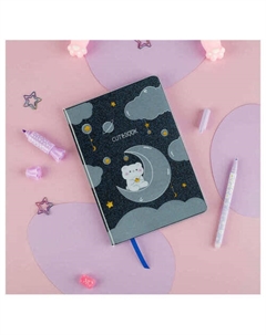 Записная книжка Cutestar, А5, 80л, лайт, кожзам, съемная пластиковая обложка, в линию Meshu