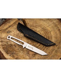 Туристический нож Aggressor Mini в стали N690 с финишем StoneWash в коже Kizlyar supreme
