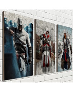 Модульная картина на рельефной доске ОСП игра Assassins creed 1099 Бруталити