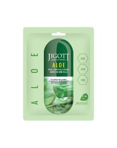 Тканевая маска для лица алоэ ALOE Real Ampoule Mask Jigott