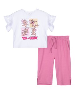 Комплект трикотажный фуфайка футболка бриджи пижама пояс брюки Playtoday