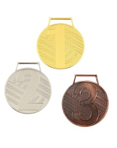 Медаль призовая 004 диам 5 см 3 место цвет бронз без ленты Командор