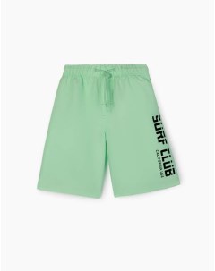Зелёные плавательные шорты с надписью Gloria jeans