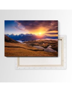 Картина Закат в горах 70х105 см на холсте 794413288 Nobrand