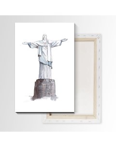 Картина Акварель Иисус в Рио 105х70 см на холсте 141537867 Nobrand
