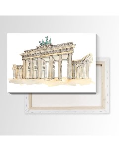 Картина Prostokartina на холсте Бранденбургские ворота акварель 90х135 см Nobrand
