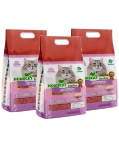 Наполнитель Ecoline Лотос комкующийся 3 шт по 12 л Homecat