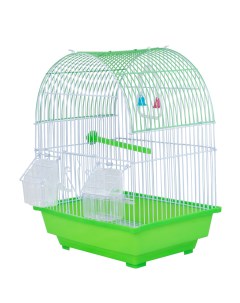 Клетка для птиц Колибри зеленый пластик металл 30х22х39 см Не один дома