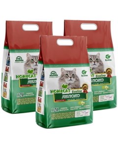 Наполнитель Ecoline Яблоко комкующийся 3 шт по 12 л Homecat