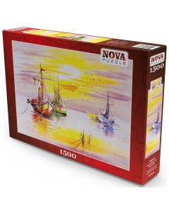 Пазл 1500 дет Закат и лодки Nova puzzle