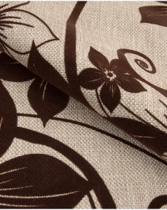 Ткань Рогожка Рогожка Флок мебельная коричневый цветок 100 x 140 см Крокус