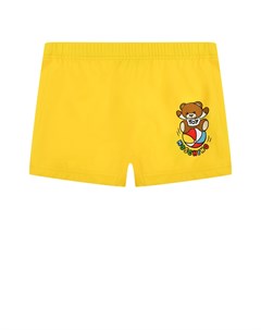 Плавки шорты с принтом медвежонок желтые Moschino