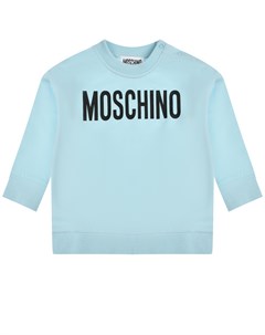 Свитшот с черным лого голубой Moschino
