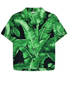Рубашка со сплошным принтом листья Dolce&gabbana