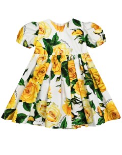 Платье с принтом желтые розы Dolce&gabbana