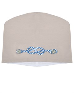 Бежевая шапка с декором морской узел Il trenino