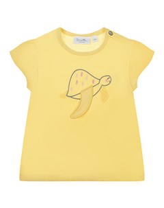 Желтая футболка с принтом морская черепаха Sanetta kidswear