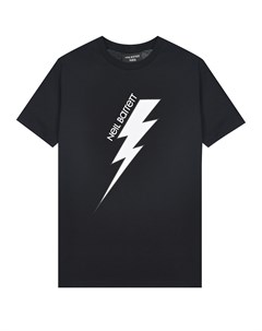 Черная футболка с принтом молния Neil barrett
