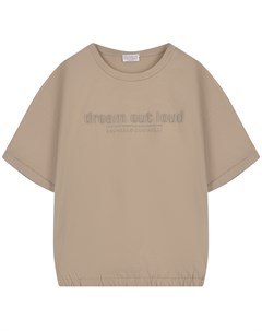 Бежевая футболка с принтом dream out loud Brunello cucinelli