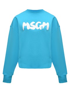 Свитшот с белым лого голубой Msgm