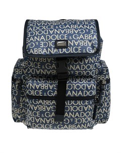 Рюкзак жаккард сплошной логотип тёмно синий Dolce&gabbana