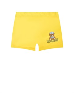 Желтые плавки шорты с принтом медвежонок Moschino