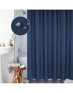 Штора для ванной Grace Jacquard Navy 180х200 см Carnation home fashions