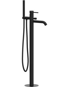 Напольный смеситель для ванны с душем X Style X08 С ВНУТРЕННЕЙ ЧАСТЬЮ чёрный матовый Remer
