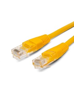 Кабель патч корд U UTP 5e кат 1м FL U5 1M Y 26AWG 7x0 16 мм омедненный алюминий CCA PVC жёлтый Filum