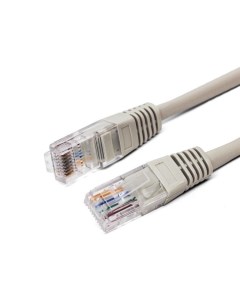 Кабель патч корд U UTP 5e кат 5м FL U5 C 5M 26AWG 7x0 16 мм чистая медь PVC серый Filum