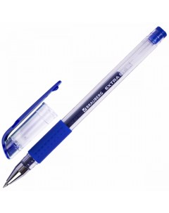 Ручка гелевая EXTRA GT синяя с грипом стандартный узел 0 5 мм линия 0 35 мм Brauberg
