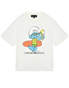 Футболка с принтом смурфик Emporio armani