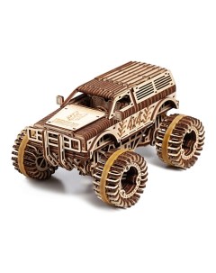 Деревянный конструктор 3D Джип БигФут 4x4 1 0 Drovo