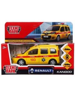 Игрушка машинка металл Renault Kangoo реанимация, 12 см, откр. двери и багажник, желтый Технок