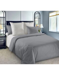 Комплект постельного белья Горный воздух евро перкаль серый Текс-дизайн