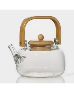 Чайник стеклянный заварочный с бамбуковой крышкой 4622840 Nobrand