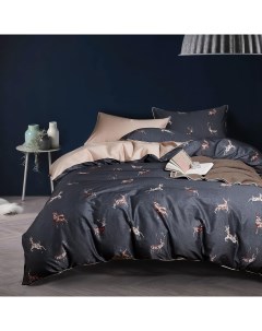 Постельное белье VIVA HOME TEXTILE сатин комплект ЕВРО 4 наволочки Viva - home textile