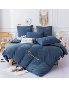 Комплект постельного белья 2 спальный Серовато синий Domiro
