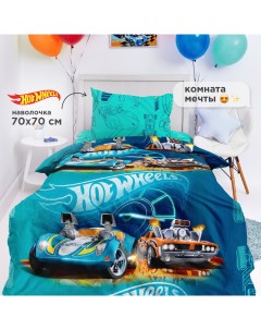 КПБ 1 5 поплин Hot Wheels 70х70 рис 16133 1 16134 1 Скорость Непоседа