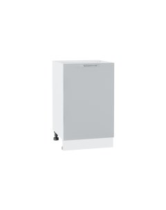 Напольный шкаф 500 с 1 ой дверцей МС МЕМФИС МДФ Белый Атласный серый Ф30 Сурская мебель